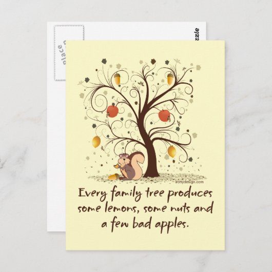 ファミリーツリーユーモア ポストカード (正面/裏面)