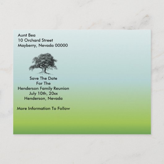 ファミリーツリーヴィンテージ懇親会収集 案内ポストカード (裏面)