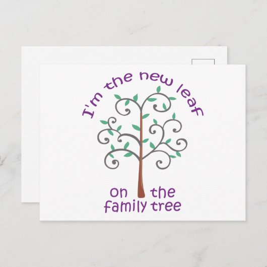 ファミリーツリー上の新しいリーフ 案内ポストカード (正面/裏面)