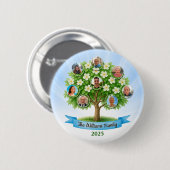 ファミリーツリー写真おばあちゃんギフト伝統レガシー 缶バッジ (正面&裏面)