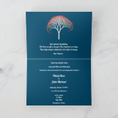 ファミリーツリー写真フラクタルツリーピンク海ブルー カード (内部)