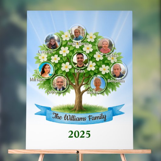 ファミリーツリー名フォト懇親会パーティーへようこそ アクリルサイン (ニュートラル)