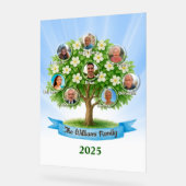 ファミリーツリー名フォト懇親会パーティーへようこそ アクリルサイン (傾斜)