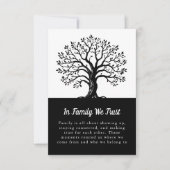 ファミリーツリー懇親会パーティーフェイスブラック&ホワイトカード (正面)