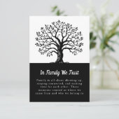 ファミリーツリー懇親会パーティーフェイスブラック&ホワイトカード (スタンド正面)