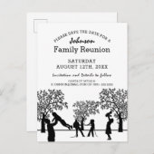 ファミリーツリー懇親会パーティー |日付の保存 インビテーションポストカード (正面/裏面)