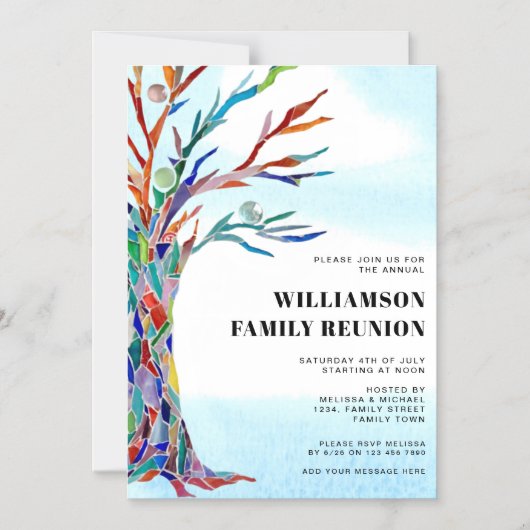 ファミリーツリー懇親会マグネットIc招待状カード マグネット招待状 (正面)