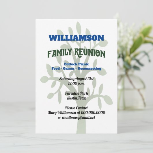 ファミリーツリー懇親会収集ピクニックイベント 招待状 (スタンド正面)