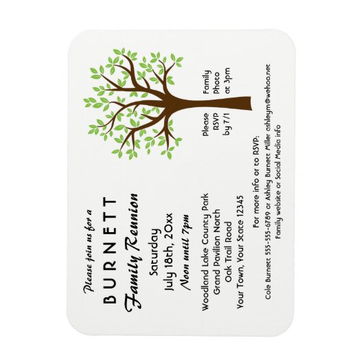 ファミリーツリー懇親会招待状磁石 マグネット (縦)