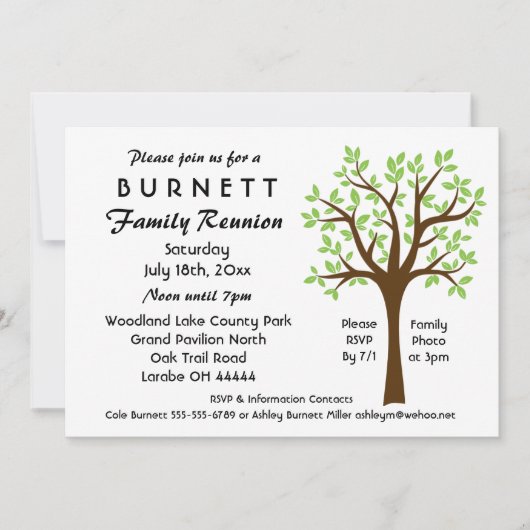 ファミリーツリー懇親会招待状 招待状 (正面)