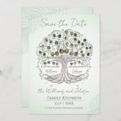 ファミリーツリー懇親会日付の保存招待状 招待状 (正面/裏面)