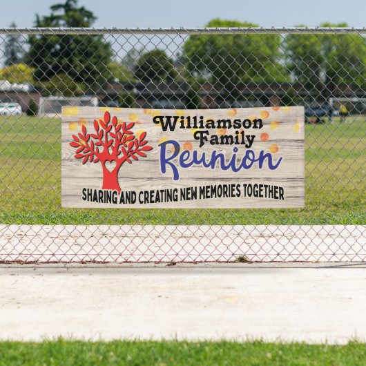 ファミリーツリー懇親会素朴おもしろいタイポグラフィ 横断幕 (インサイチュ)