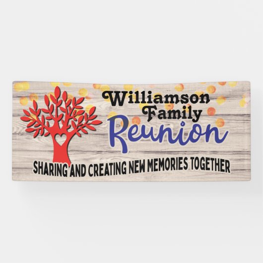 ファミリーツリー懇親会素朴おもしろいタイポグラフィ 横断幕 (横)