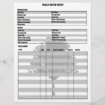 ファミリーツリー系図学グループシート