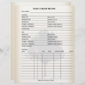 ファミリーツリー系図学グループシート (正面/裏面)