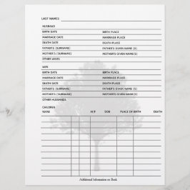 ファミリーツリー系図学グループシート