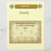 ファミリーツリー系図学チラシまたはスクラップブックテンプレート チラシ (裏面)