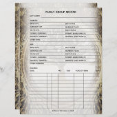 ファミリーツリー系図学祖先グループシート (正面/裏面)