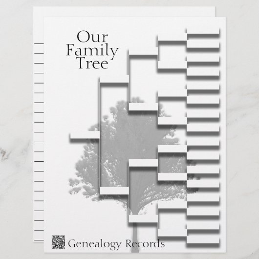 ファミリーツリー系図学系血統QRコード (正面/裏面)