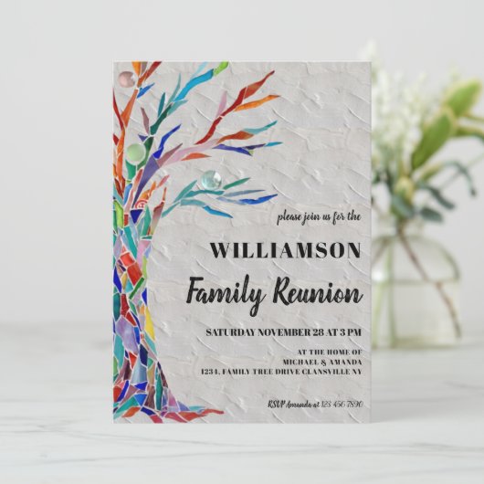 ファミリーツリー素朴ファミリー懇親会招待状 招待状 (スタンド正面)