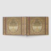 ファミリーツリー金ゴールドヴィンテージルックゲストブック ゲストブック (全面)