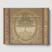 ファミリーツリー金ゴールドヴィンテージルックゲストブック ゲストブック (裏面)