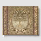 ファミリーツリー金ゴールドヴィンテージルックゲストブック ゲストブック (正面)