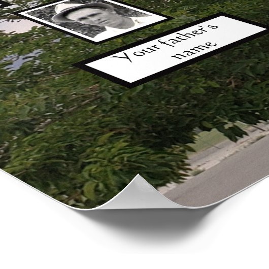 ファミリーツリー3世代フォト名夏期 ポスター (角)