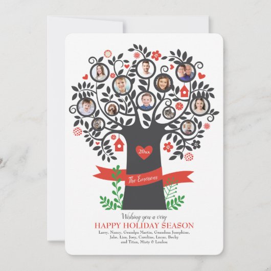 ファミリーツリー8+フォトグリーティングカード 招待状 (正面)