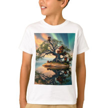 ファミリーツリー&サーフィンマウスキッズTシャツ