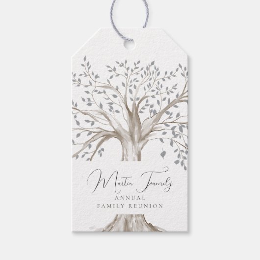 ファミリーツリー 年間同窓会 水彩 ギフトタグ (正面)