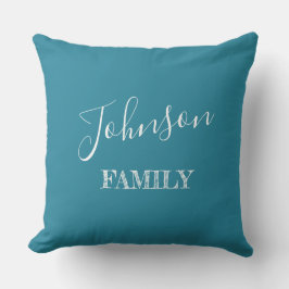 ファミリーティール（緑がかった色）(青と白パーソナライズされた) アウトドアクッション