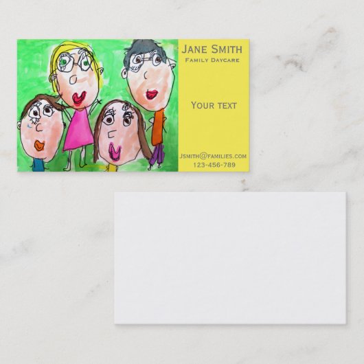 ファミリーデイケアファミリーサービスかわいい 名刺 (正面/裏面)