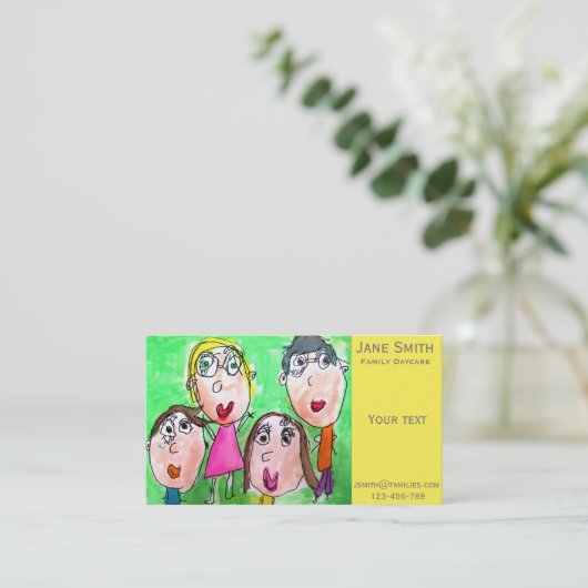 ファミリーデイケアファミリーサービスかわいい 名刺 (スタンド正面)