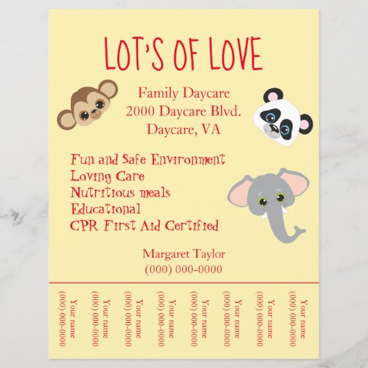 ファミリーデイサービスジャングルアニマルテーマティアウェイ チラシ (正面)