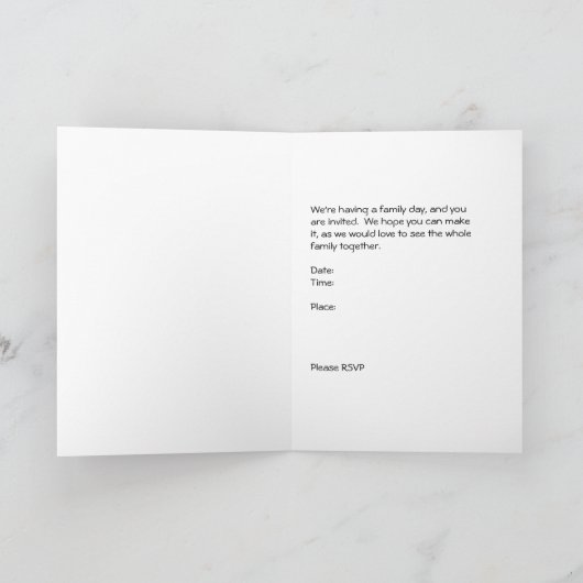 ファミリーデー用カード招待状ファミリーイラストレーション 招待状 (内部)