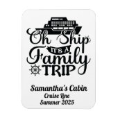 ファミリートリップクルーズバケーションシップドア マグネット (縦)