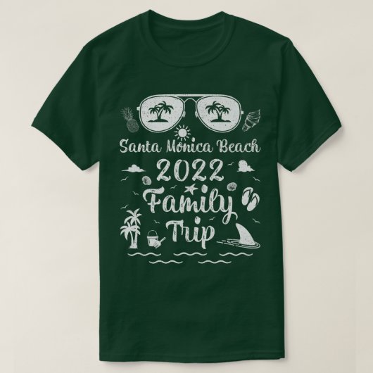 ファミリートリップ2022バケーションカリフォルニアサンタモニカ Tシャツ (デザイン正面)