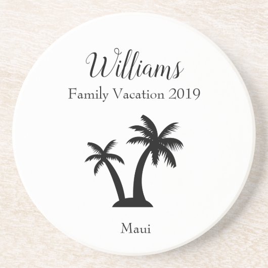 ファミリートロピカルバケーションパームツリーキープサケ コースター (正面)