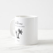 ファミリートロピカルバケーションパームツリーキープサケ コーヒーマグカップ (正面左)