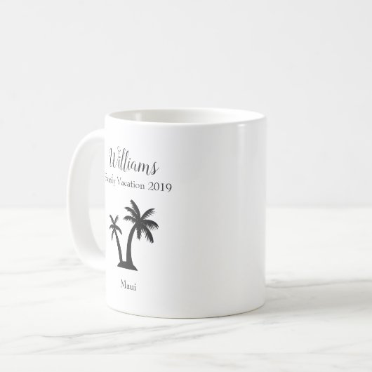 ファミリートロピカルバケーションパームツリーキープサケ コーヒーマグカップ (正面左)