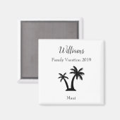 ファミリートロピカルバケーションパームツリーキープサケ マグネット (正面/裏面)