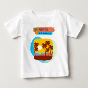 ファミリートロピカルバケーションマッチングサミナリー ベビーTシャツ