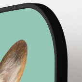 ファミリードッグフォトライトティール（緑がかった色） ピックルボールラケット (左詳細)