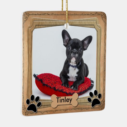 ファミリードッグフレーム – DIY写真 セラミックオーナメント (右)