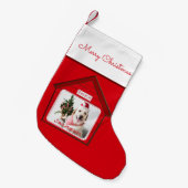 ファミリードッグ名前をカスタムすると写真ポートレート スモールクリスマスストッキング (正面 (吊り時))