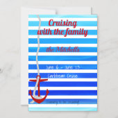 ファミリードパーソナライズされたアマグネット付クルーズ マグネット招待状 (正面)