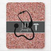 ファミリーナースプラクティショナカドゥセウスバラ金ゴールド マウスパッド (正面)