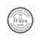 ファミリーネームウッドツリーリングや輪差出人住所 ラバースタンプ (インプリント)