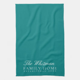 ファミリーネームエレガントティール（緑がかった色）キッチン キッチンタオル